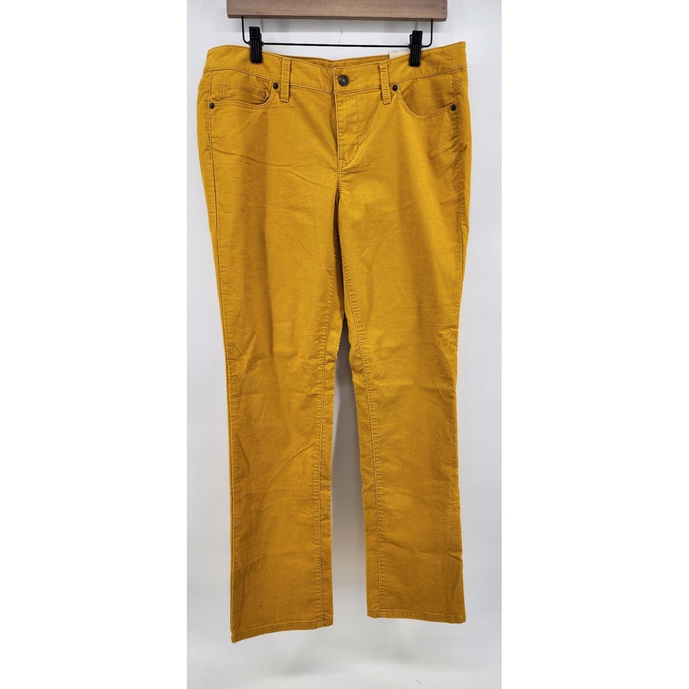 Loft Modern Straight Mustard Yellow Corduroy Pants Size 30/10